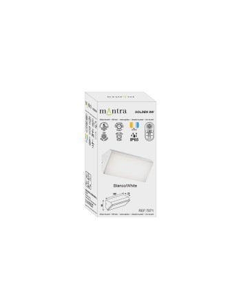 SOLDEN * APLIQUE EXTERIOR HORIZ.BLANCO  LED IP65 - 9W - 3000K